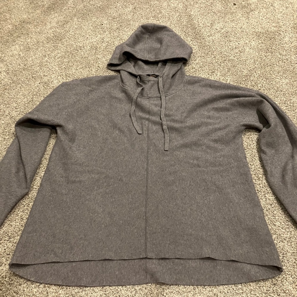Quince Eco-Knit Milano Stitch Pullover Hoodie Heather Grey M Lenzing Ecovero